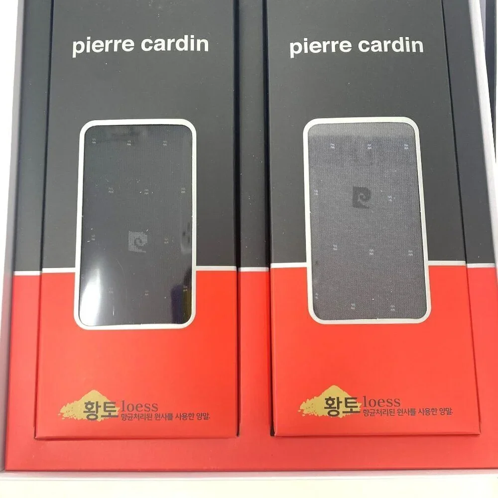 Pierre Cardin Men's Dress Socks Gift Set Korea Size Medium 2 Socks Black Gray